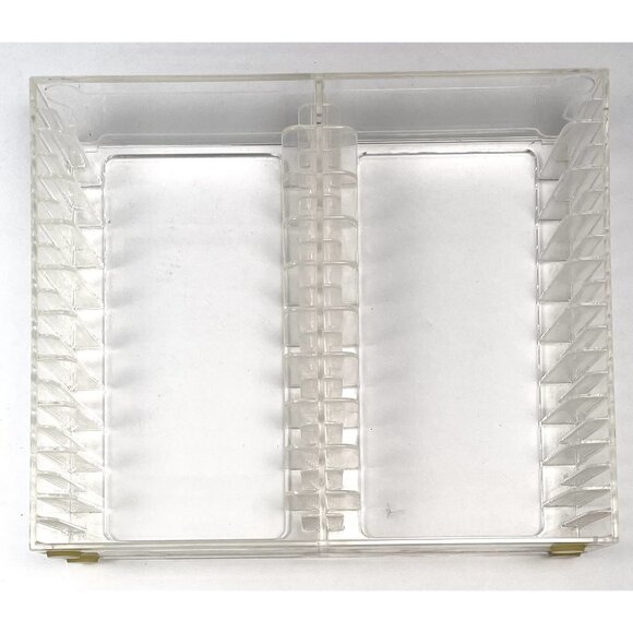 VTG 1993 Lot 5 Clear Acrylic Audio Cassette Rack Organizer Storage Holds 100 EUC - Picture 2 of 5